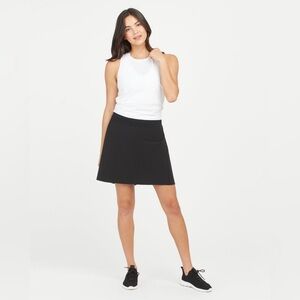 SPANX Get Moving High Rise Skort S  Black Tennis Skirt A-Line Compression Short